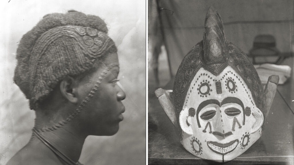 Close-up of traditional Uli patterns on the skin, showcasing the precision and characteristic use of thin, curvilinear lines.
Photo Credit: National Commission for Museums and Monuments, Nigeria / Ethnographic Photo Archive.