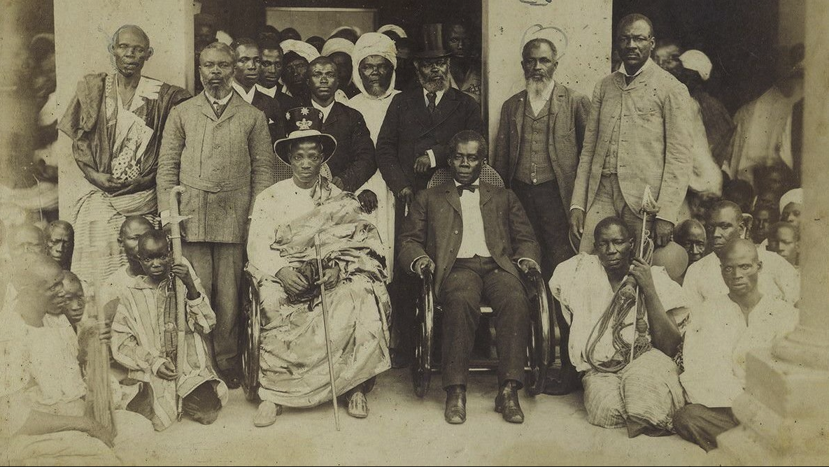 Oba Oyekan, and Edward Wilmot Blyden at the opening of Shitta mosque