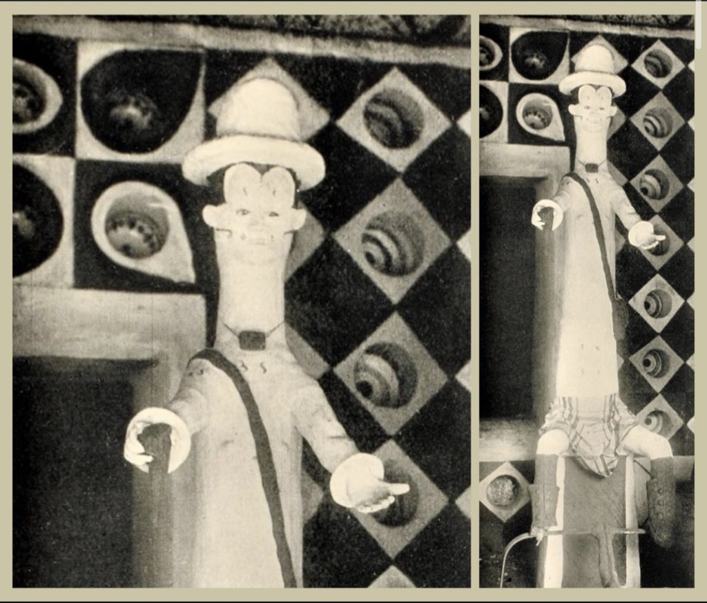 A clay figure of Amadioha in an Mbari house in "Some Nigerian Fertility Cults," 1927.