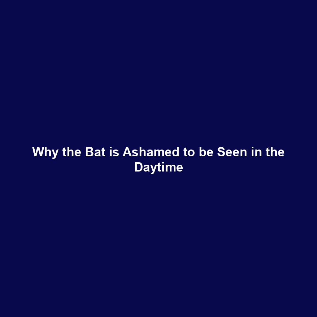 Why the Bat is Ashamed to be Seen in the Daytime