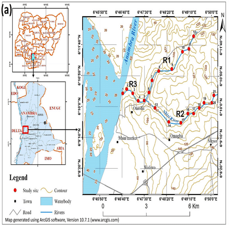 Location of Nkisi River watershed in Anambra State