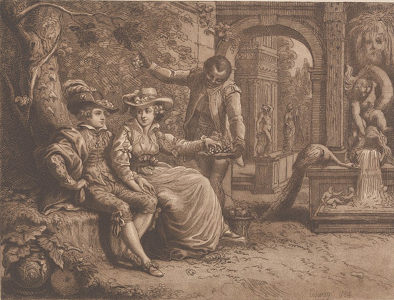 Richard and Maria Cosway, and Ottobah Cugoano (1784), by Richard Cosway