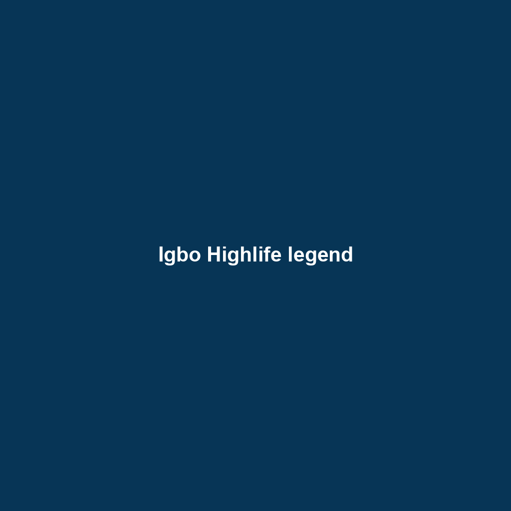 Igbo Highlife legend