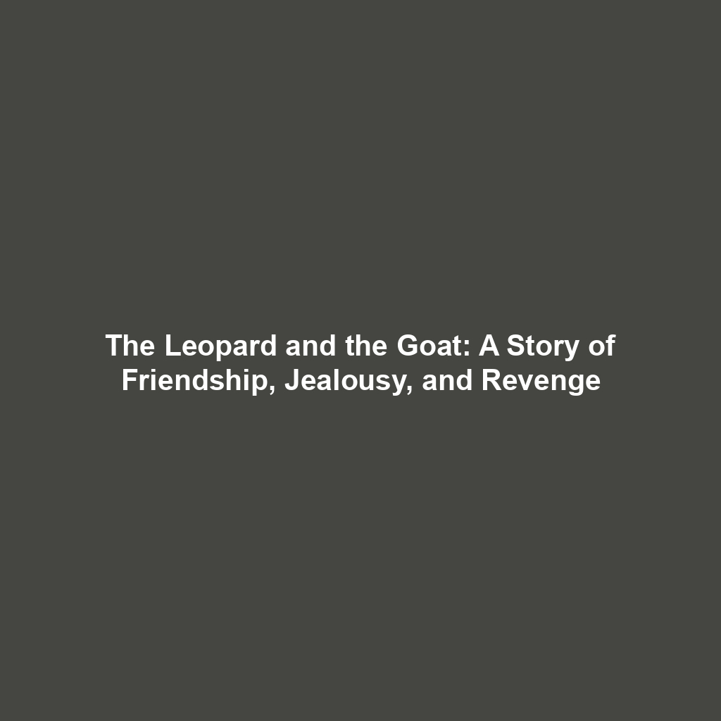 The Leopard and the Goat: A Story of Friendship, Jealousy, and Revenge