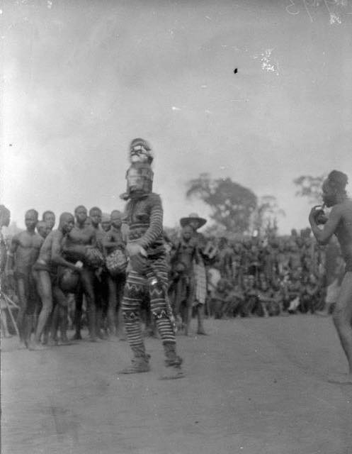 Agbogho Mmuo (maiden spirit) masker. Location- Northern Igboland (Nri-Awka). Date- 1905-1913. Photo - Northcote Thomas.
