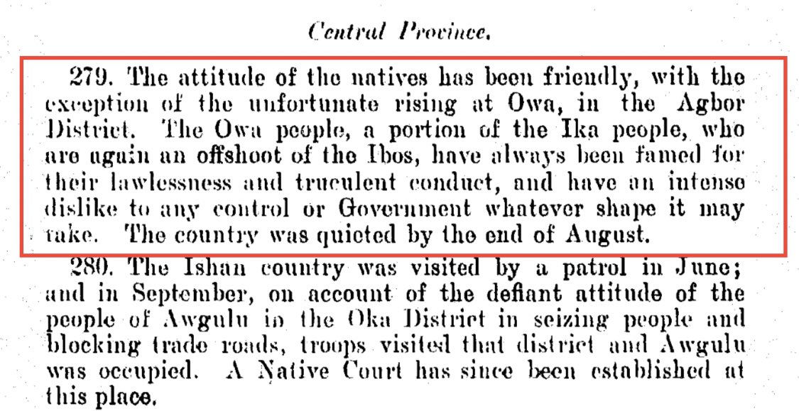 Screenshot: Nigerian colonial government annual report or district report from the early 20th century