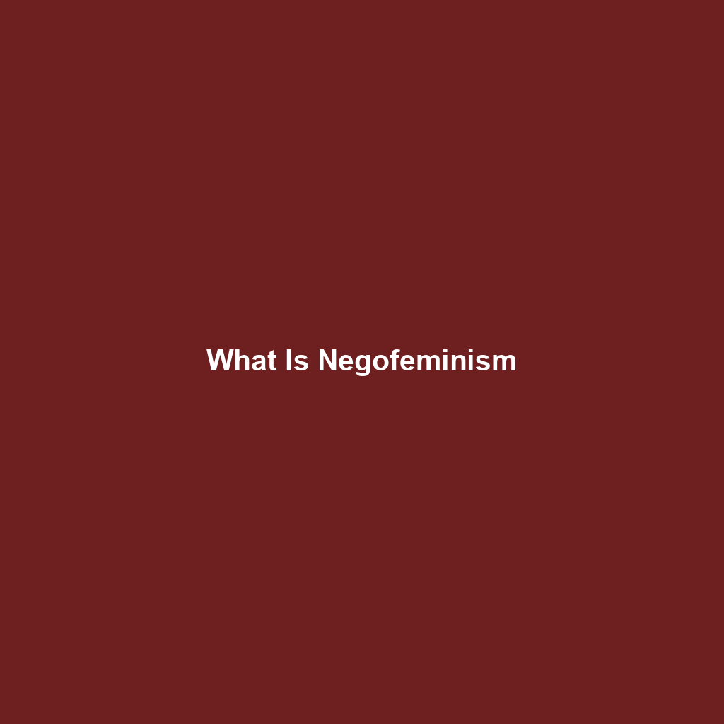 What Is Negofeminism