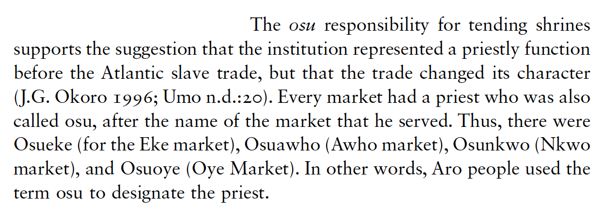 Nwokeji, G. U. (2010). The slave trade and culture in the Bight of Biafra: An African society in the Atlantic world (p. 199). Cambridge University Press.