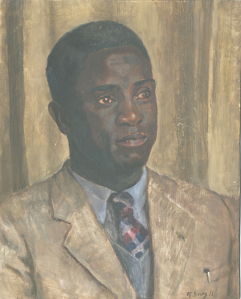 Oil portrait of Kenneth Onwuka Dike as a young man. Robert Sivell is the artist who painted the original oil portrait, 1940. Source: Wikipedia
