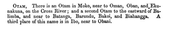 Rev. John Clarke's Language Mapping in 1848in Bonny